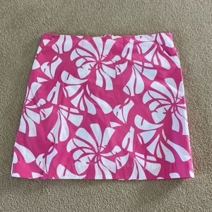 Lilly Pulitzer Pink and White Floral A-Line Skirt